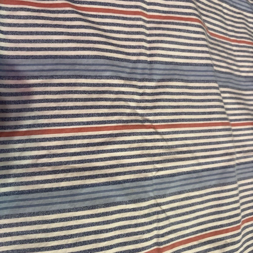 2 Pair Vintage Ralph Lauren King Sz Pillow Cases Blue White Light Orange Stripe